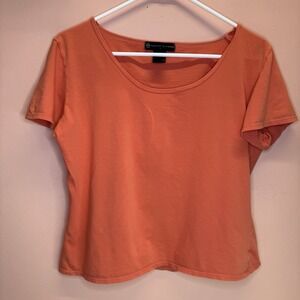 Fashion to‎ Figure Plus Size 1X Scoop Neck T-Shirt Melon Orange Cotton Blend